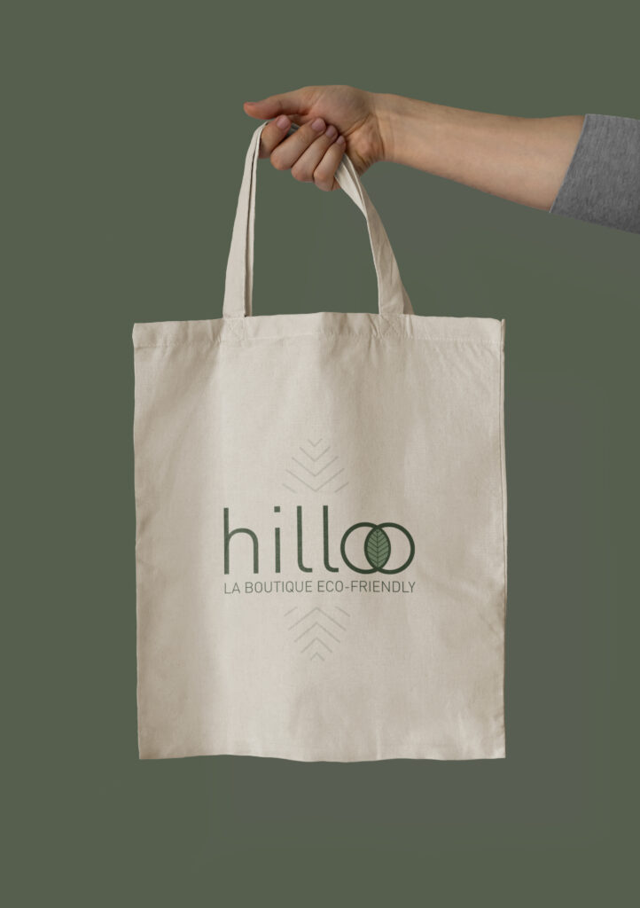 Publicité creation logotype goodies Hilloo boutique eco responsable Annecy Geneve environnement