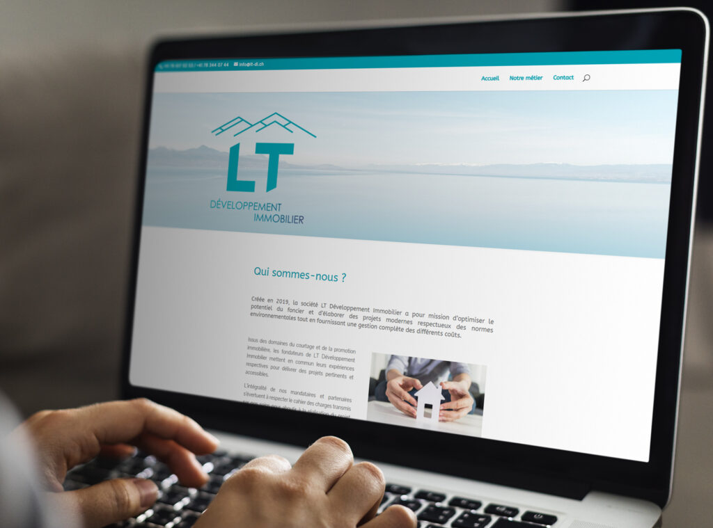 création du site internet LT Developpement Immobilier pour présenter leur activité de promotion immobilière en Suisse.
